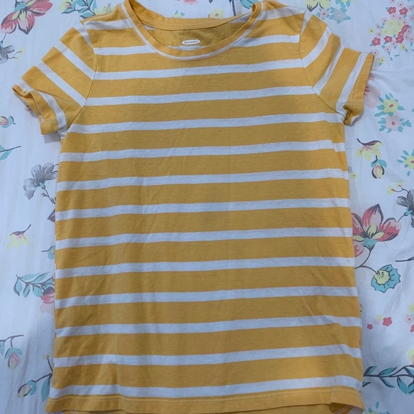 Old Navy Yellow And White Striped Girls 
